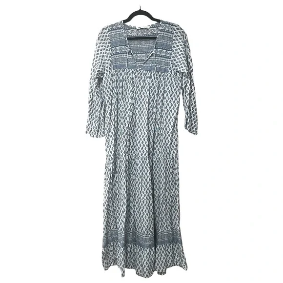 Zara Blue and White Maxi Dress - Picture 3 of 8